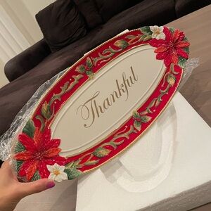 ❌SOLD❌ Fitz and Floyd Cardinal Christmas Bread Tray